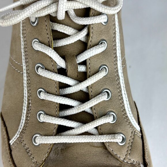 Waldläufer Taupe Leather Sneakers Comfort Wide Fit Sz. 6.5 - Picture 3 of 11